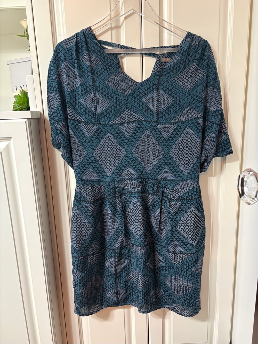 Heartloom Teal and Black Patterned Dress